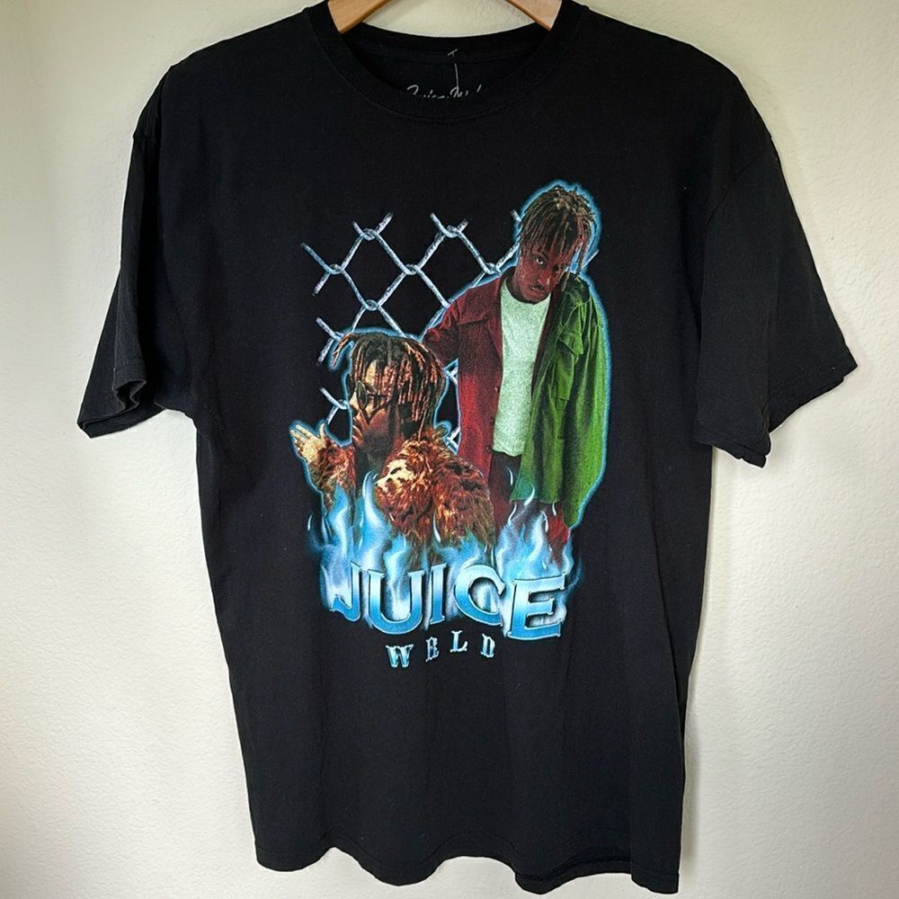 Vlone Juice Wrld Shirt XL Black‎ Band Graphic concert Tee festival streetwear